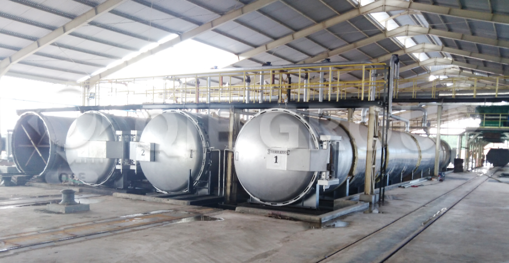 Palm fruit sterilization tank