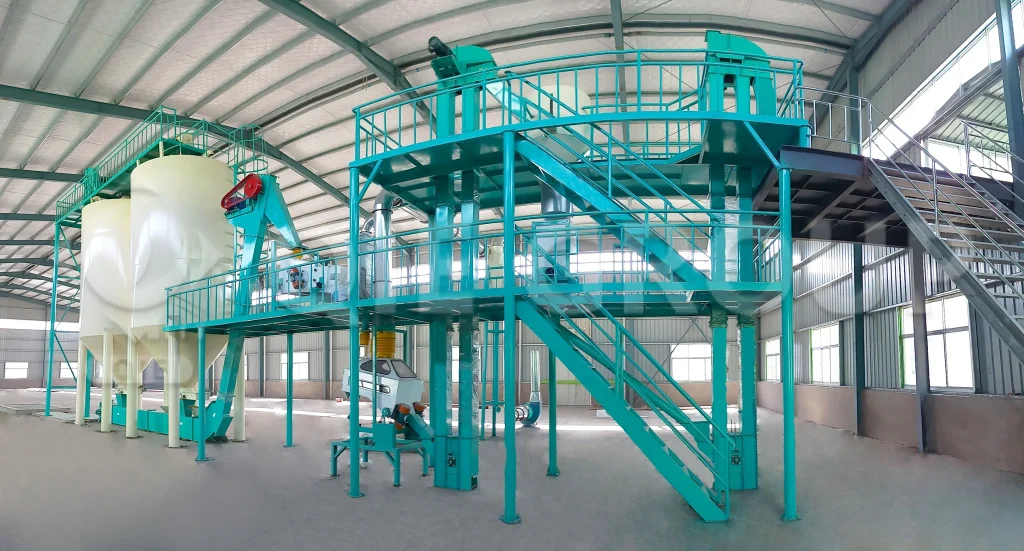 Edible oil pretreatment workshop for cleaning, crushing, and flaking oilseeds