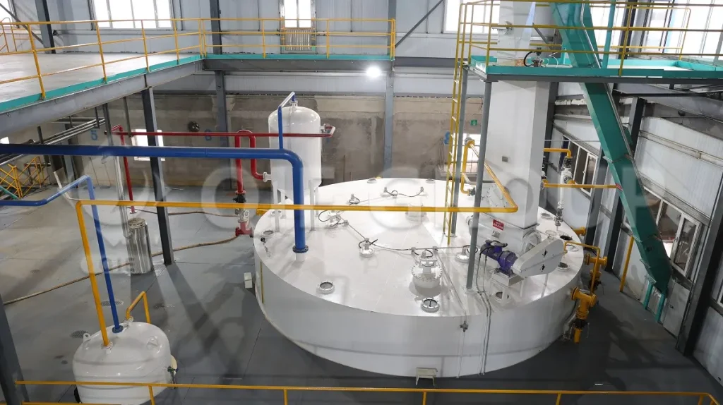 rice bran oil extraction solvent workshop equipped with solvent extraction system