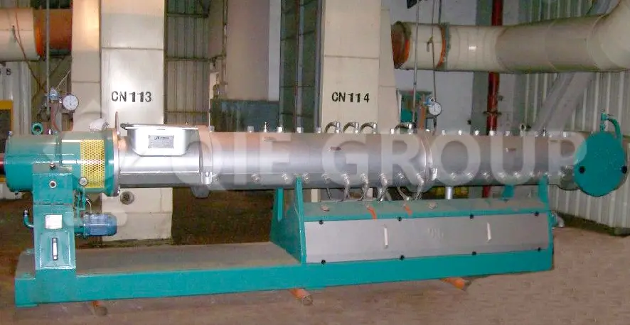 Rice bran puffing equipment specifically designed for puffing before oilseed solvent extraction