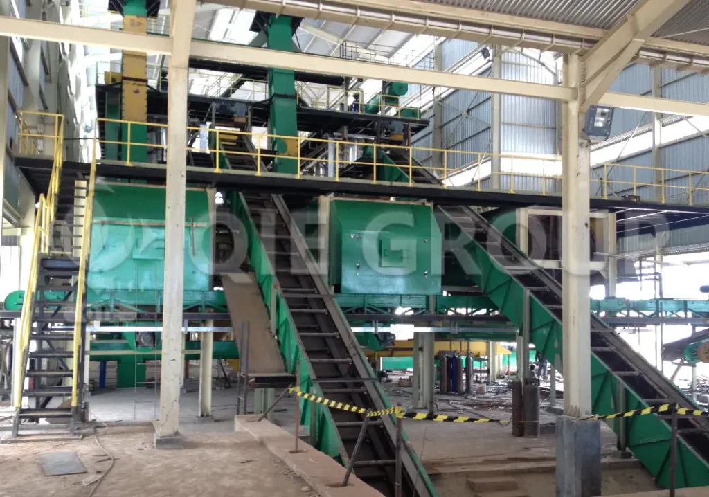 Industrial palm oil processing plant in operation