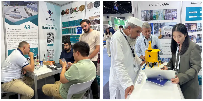 International clients visiting QIE Group booth at Gulfood Manufacturing 2025