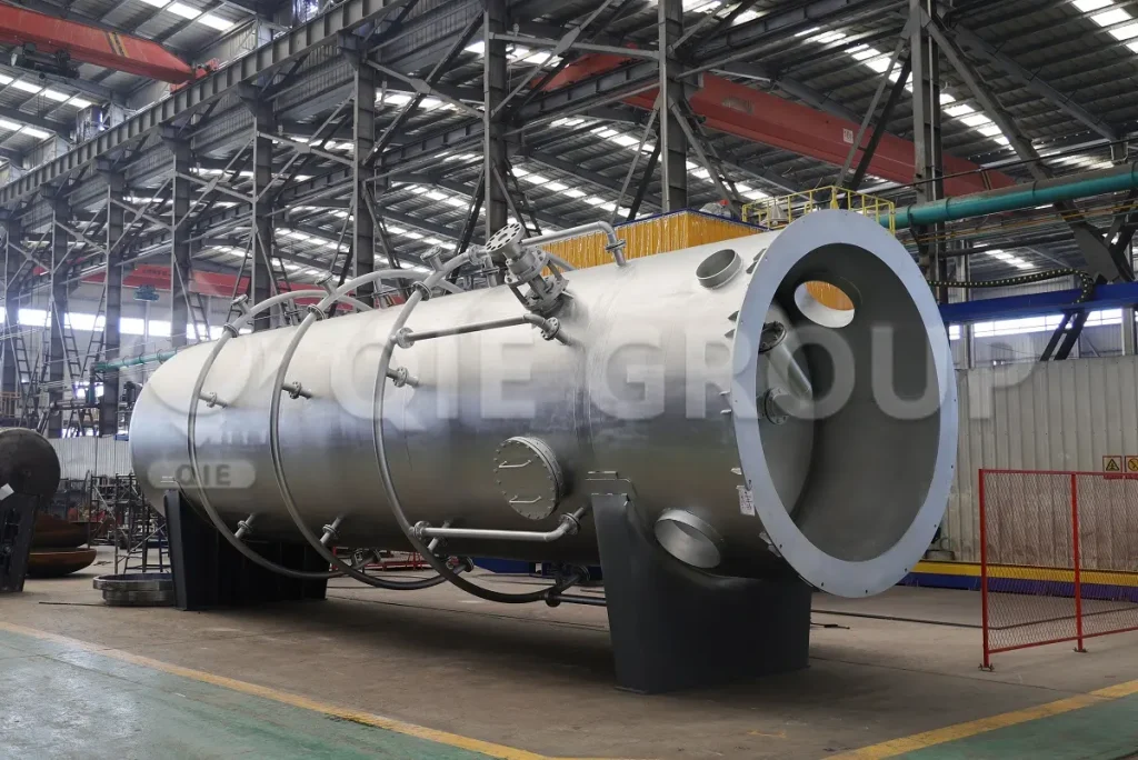 Palm oil sterilizer tank in processing plant, for sterilization and softening of palm fruit