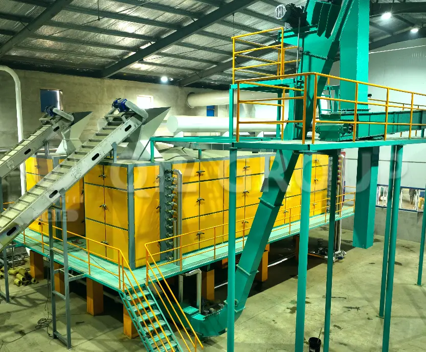 Edible oil drag chain extractor workshop for high-efficiency solvent extraction