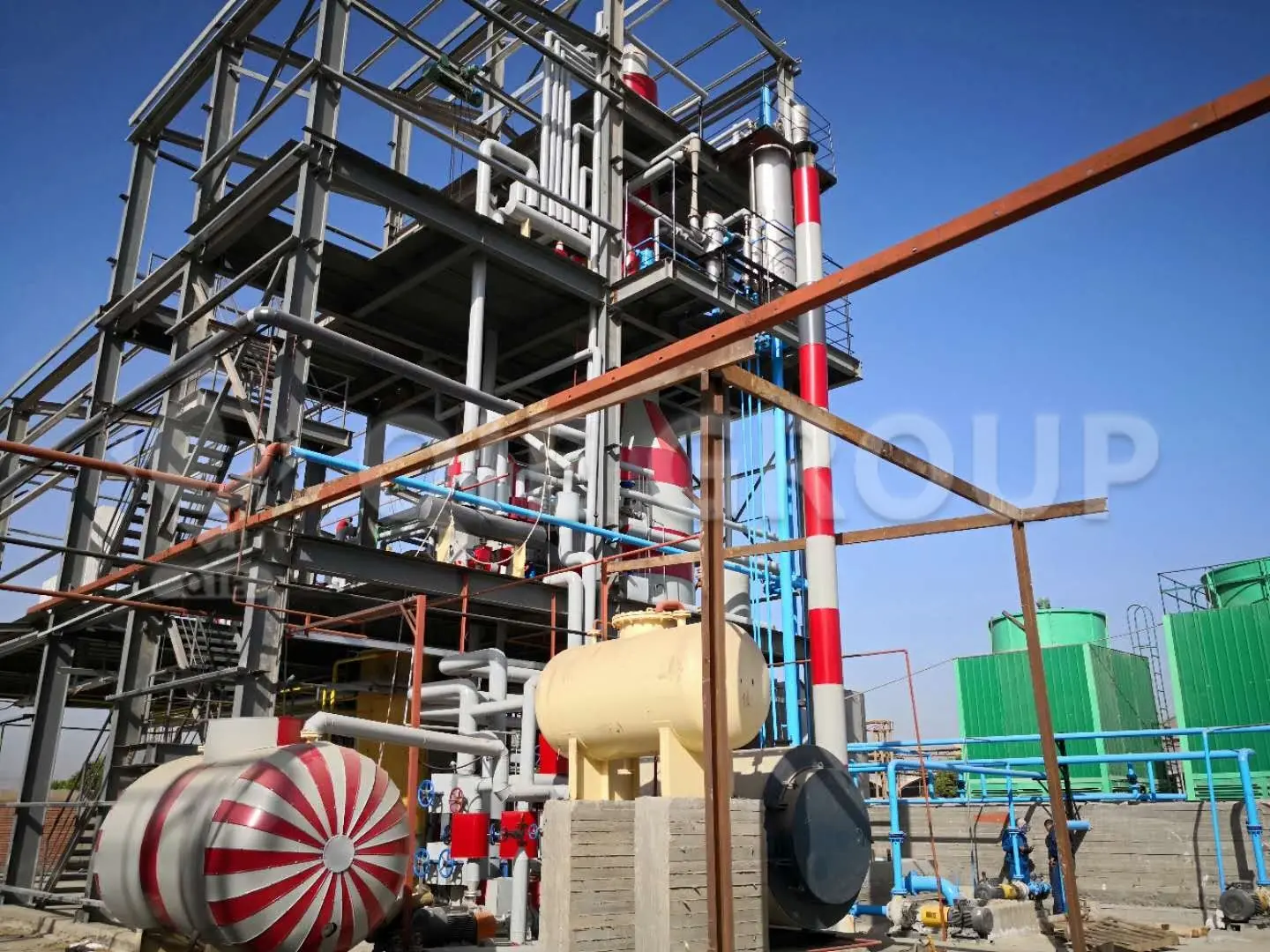 Edible oil refinery plant under construction for vegetable oil refining project by QIE GROUP