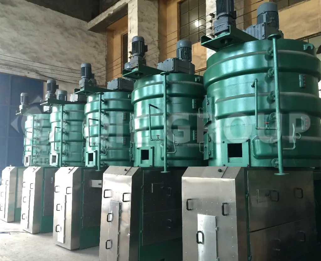 Shea butter oil pressing machine for mechanical extraction of shea butter from shea kernels