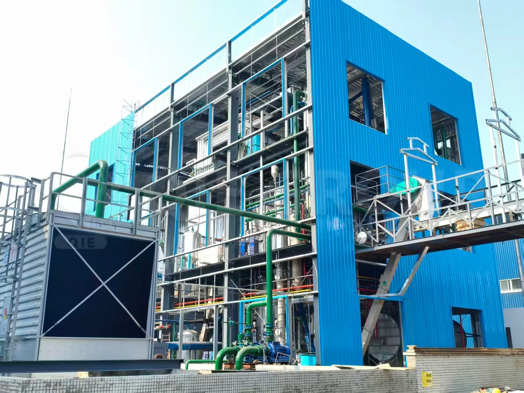Edible oil processing plant construction project with complete oil production line equipment installation and industrial engineering layout