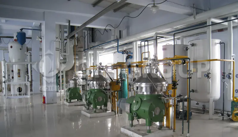 Soybean Oil Refining Workshop: Dedicated to the refining processes of crude soybean oil—including degumming, deacidification, decolorization, and deodorization.