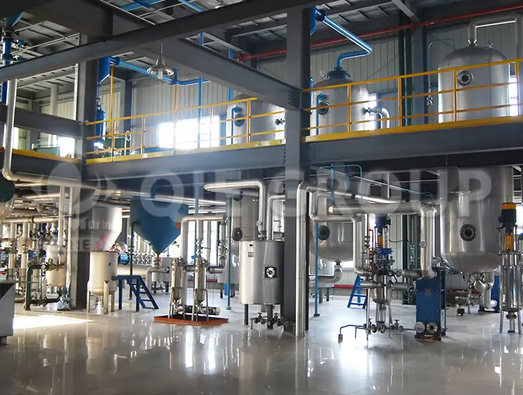 Edible oil refinery workshop including degumming, bleaching and deodorization process for high quality vegetable oil refining plant